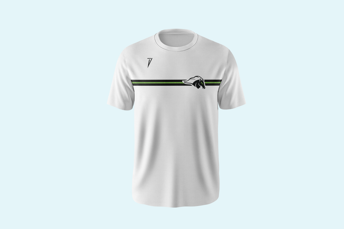 SUNY Morrisville Mustang Stripe Tee - White