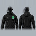 Foot Club full-zip training hoodie, front and back